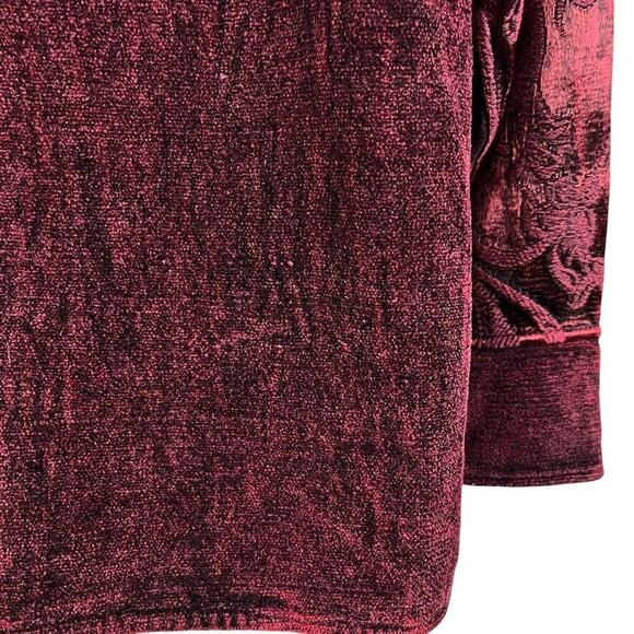 Flashback Burgundy Velvet Beaded Embroidered Whimsigoth Jacket Vintage Womens M - Picture 11 of 16